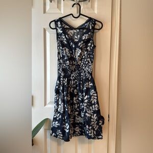 Simply Vera Vera Wang Navy and White Floral Dress